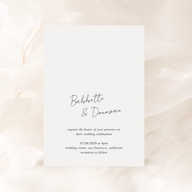 Convites Babbette Minimalista Moderno Casamento (Criador carregado)