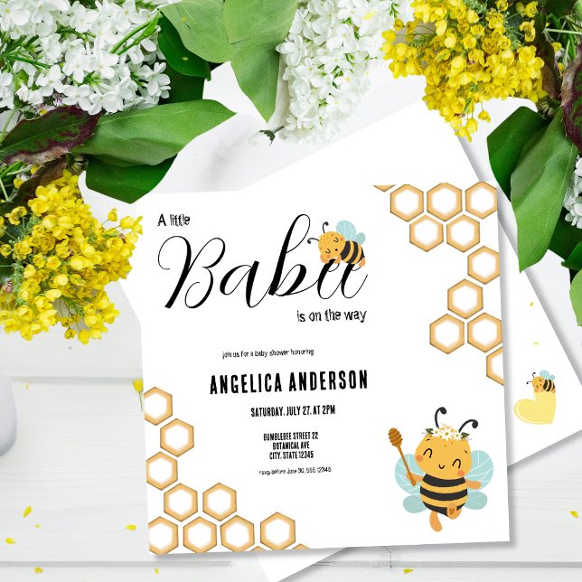 Convites Babee ao quadrado no caminho Chá de fraldas (Criador carregado)