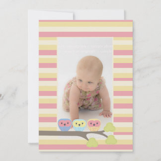 Convites Baby Baptism Christening Pink Dolphin Photo Invite