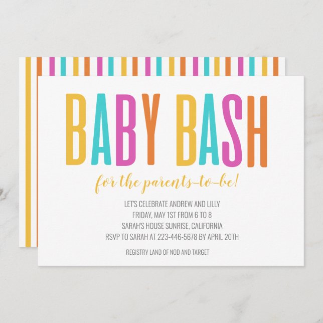 Convites Baby Bash (Frente/Verso)