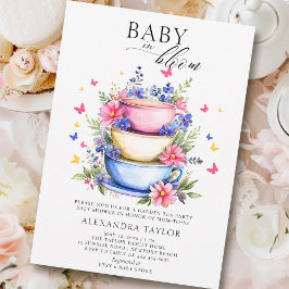 Convites Baby Bloom Tea Party Flores Selvagens Chá