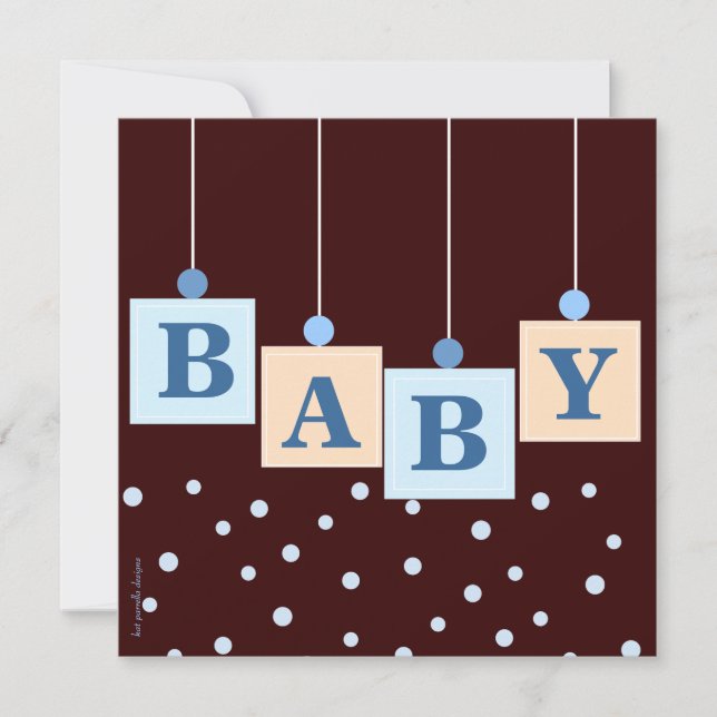 Convites BABY Bloqueia Chá de fraldas Blue Boy (Frente)