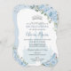 Convites Baby Blue Floral Princess Glass Calçado Quinceañer (Frente/Verso)