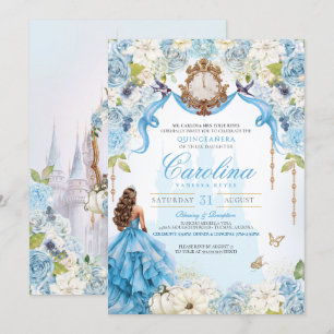 Convites Baby Blue Princesa Cinderella Quinceañera