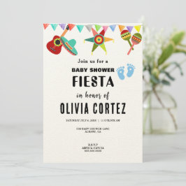 Convites Baby Boy Blue Mexicano Fiesta Chá de fraldas