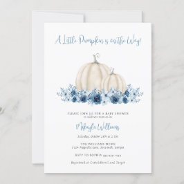 Convites Baby Boy Blue Pumpkin Livros para Chá de fraldas