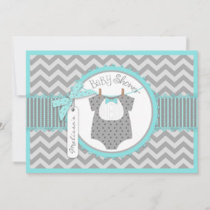 Convites Baby Boy Bow Tie Chevron Print Baby Shower