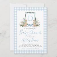 Baby Boy Chá de fraldas Preppy Dog Southern Gingha