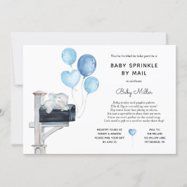 Convites Baby Boy Elephant Baby Sprinkle by Mail