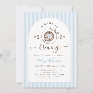 Convites Baby Boy Is Brewing Coffee Baby Shower Invitation