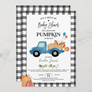 Convites Baby Boy Pumpkin Truck Pumpkin Fall Chá de fraldas