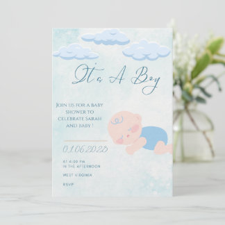 Convites Baby boy Shower Invitation 