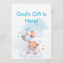 Convites Baby Boy Shower Invite With Christian Bible Verse