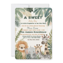 Baby Boy Tropical Jungle Safari Shower Invitation