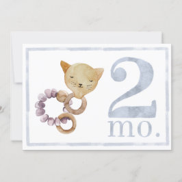 Convites Baby Boy Watercolor Marco Dois Meses