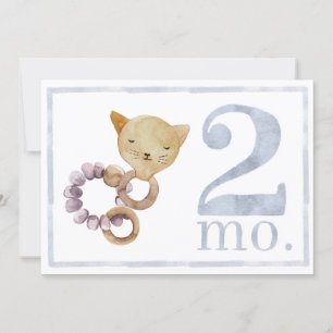 Convites Baby Boy Watercolor Marco Dois Meses