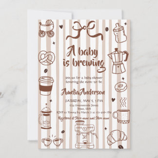 Convites Baby Brewing Coffee Theme Latte Girl Baby Shower