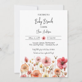 Convites Baby Brunch Chá flores silvestres