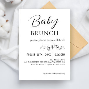 Convites Baby Brunch Revelação de Gênero Moderno para Chás 