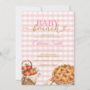 Convites Baby Brunch Torta de Maçã Baby Shower Gingham