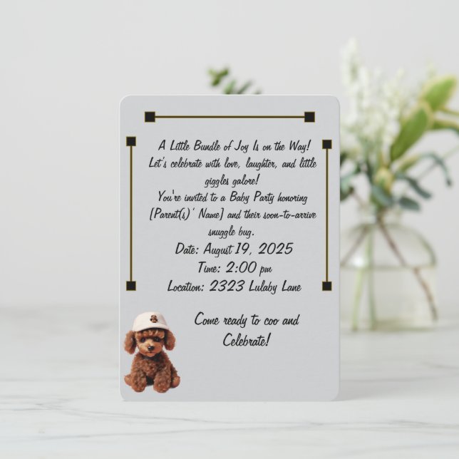 Convites Baby Celebration & Announcement Invitation (Em pé/Frente)