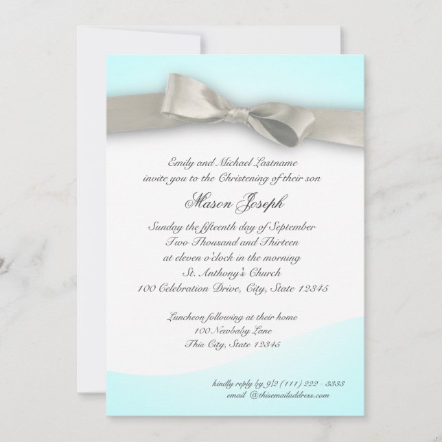 Convites Baby Christening com Arco (Frente)