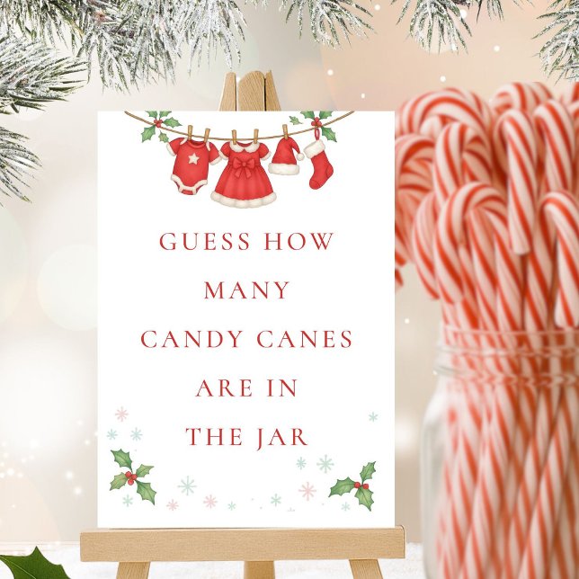 Convites Baby Clothesline Guess How Many Shower Game sign (Criador carregado)