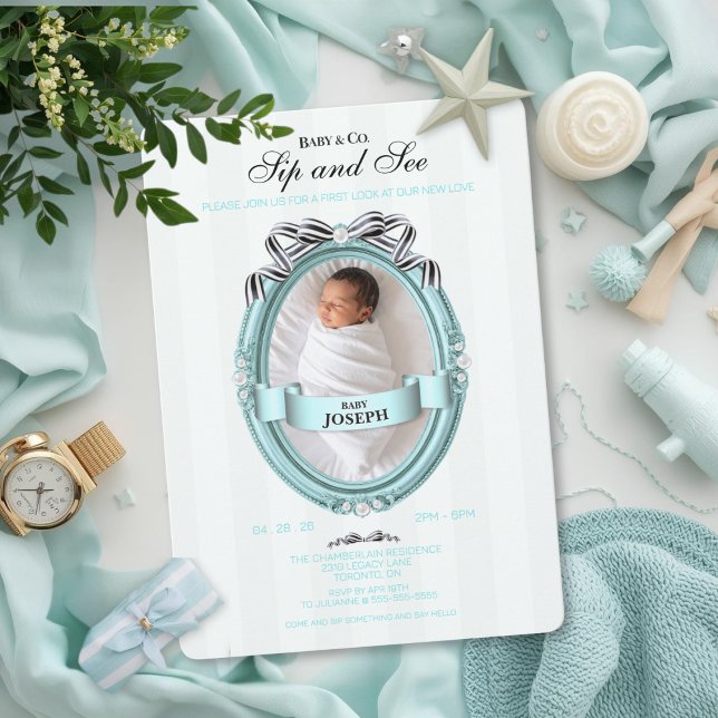 Convites Baby & Co Sip and See Invitation (Criador carregado)