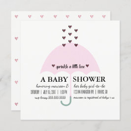 Convites BABY & CO Sprinkle Love Pink Girl Chá de fraldas