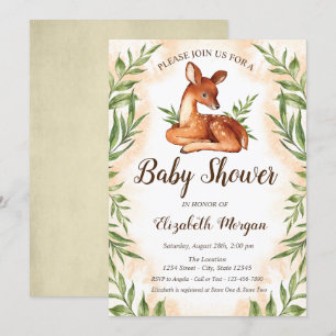 Convites Baby Deer Deixa Chá de fraldas