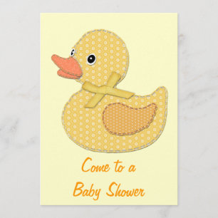 Convites Baby Duck Applique Yellow, venha ao Chá