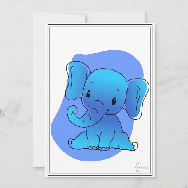 Convites Baby Elefant Karte (Frente)