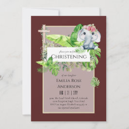 Convites Baby Elephant CHRISTENING Convida para a selva das