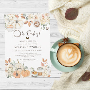 Convites Baby está a caminho Chá de Bebê de Café de Outon