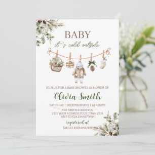 Convites Baby Está Frio Fora Linha de Roupas Baby Shower