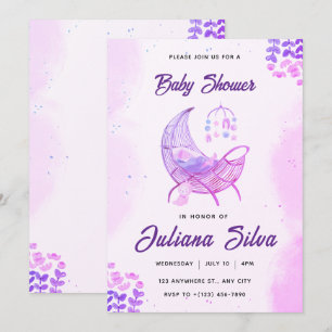 Convites Baby Floral Chá de fraldas