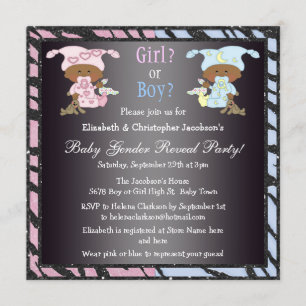 Convites Baby Gender Reveal African American Baby