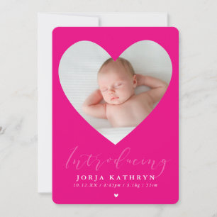 Convites BABY GIRL apresenta fotocoração quadro fushcia