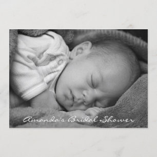 Convites Baby Girl Chá Feet Glitter White Cinza Foto