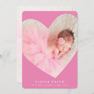 Convites BABY GIRL foto moderna pintura de coração rosa