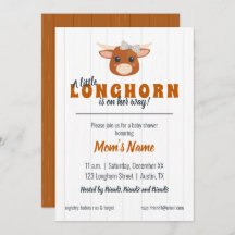 Baby Girl Longhorn Burnt Orange Chá de fraldas