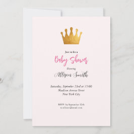 Convites Baby Girl Pink Fairy Castle Chá de fraldas