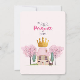 Convites Baby Girl Pink Fairy Castle Chá de fraldas