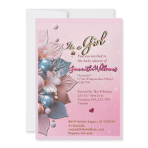 Baby Girl Shower Invitation 