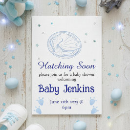Convites Baby Hatching dragon themed baby shower invitation