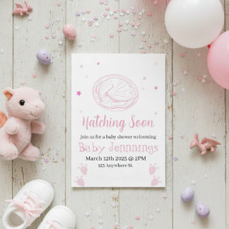 Convites Baby Hatching Soon Baby shower invitation