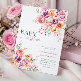 Convites Baby in Bloom Baby Shower Invitation | Blush Pink 