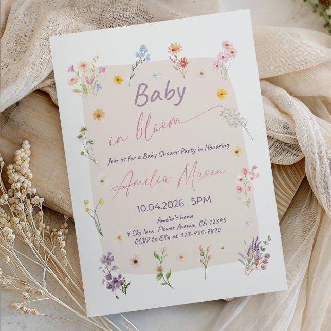 Convites Baby in Bloom Baby Shower Party (Criador carregado)