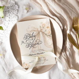 Convites Baby in Bloom Bow Girl Baby Shower