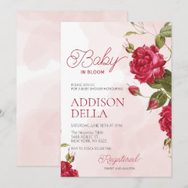 Convites Baby In Bloom Chá de fraldas Flor De Verão